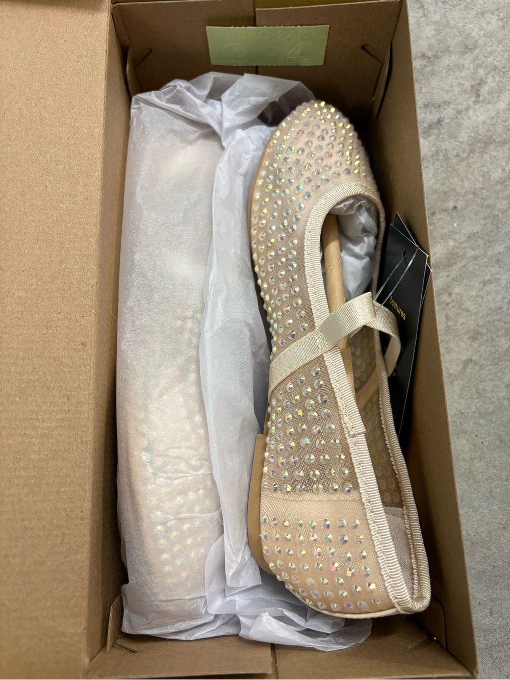 Art Class Beige Rhinestone Ballet Flat - Picture 2 of 6